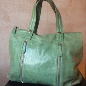 Kale Lagoon Leather Hobo Bag